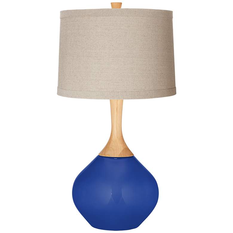 Image 1 Color Plus Wexler 31" Linen Shade Dazzling Blue Table Lamp