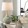 1_Color Plus Wexler 31" Linen Shade Evergreen Fog Green Table Lamp