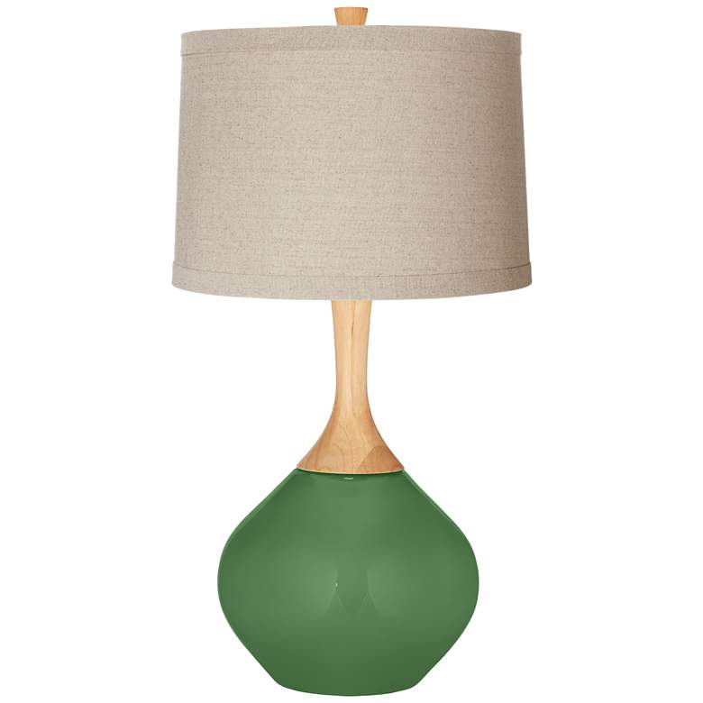 Image 1 Color Plus Wexler 31" Linen Shade Garden Grove Green Table Lamp