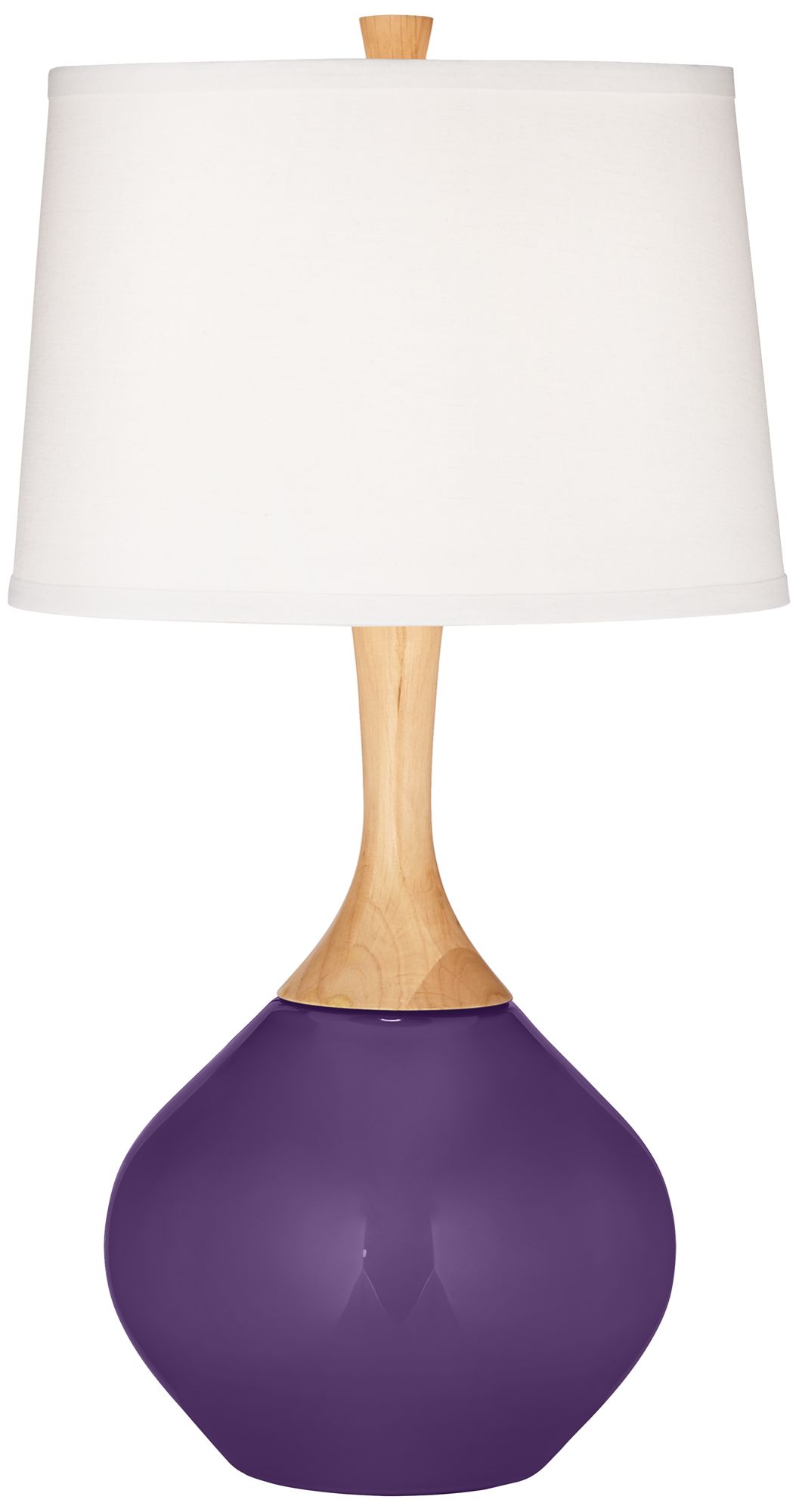 Color Plus Wexler 31" Modern Acai Purple Table Lamp with USB Dimmer