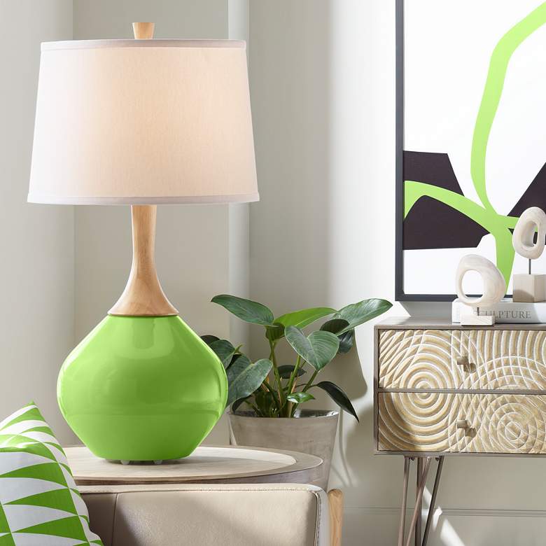 Image 1 Color Plus Wexler 31" Modern Glass Rosemary Green Table Lamp