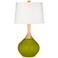 Color Plus Wexler 31" Modern White Shade Olive Green Table Lamp