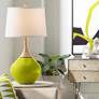 Color Plus Wexler 31" Modern White Shade Olive Green Table Lamp
