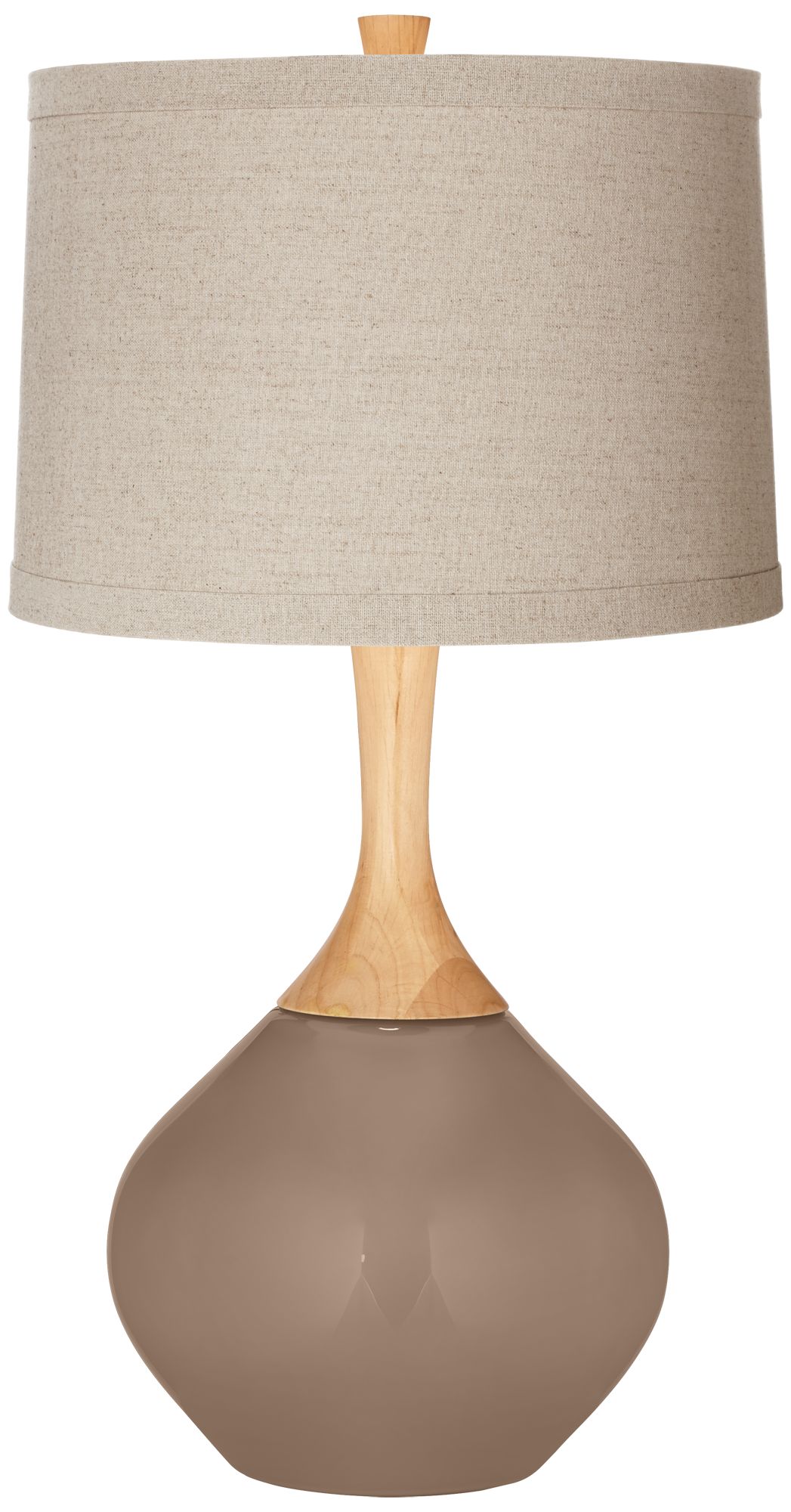 Image Color Plus Wexler 31" Natural Linen Drum Shade Mocha Brown Table Lamp
