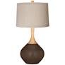 Color Plus Wexler 31" Natural Linen Shade Carafe Brown Table Lamp