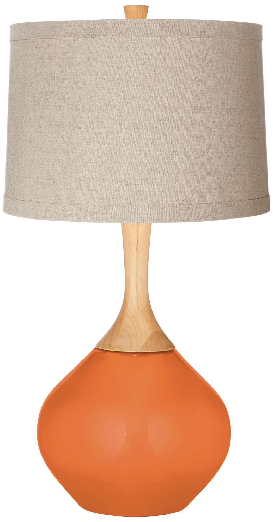 Image Color Plus Wexler 31" Natural Linen Shade Celosia Orange Table Lamp