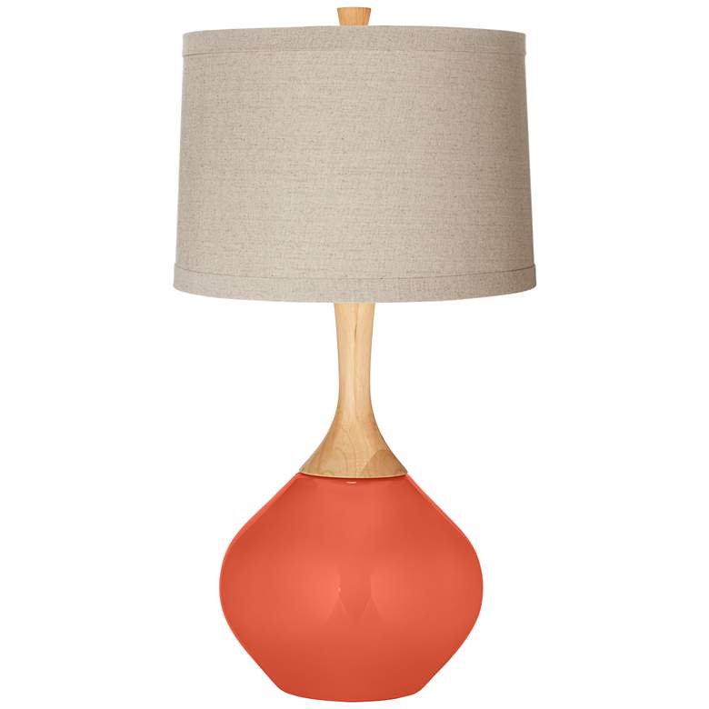 Image 1 Color Plus Wexler 31" Natural Linen Shade Daring Orange Table Lamp