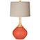 Color Plus Wexler 31" Natural Linen Shade Daring Orange Table Lamp