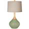 Color Plus Wexler 31" Natural Linen Shade Majolica Green Table Lamp