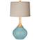 Color Plus Wexler 31" Natural Linen Shade Raindrop Blue Table Lamp