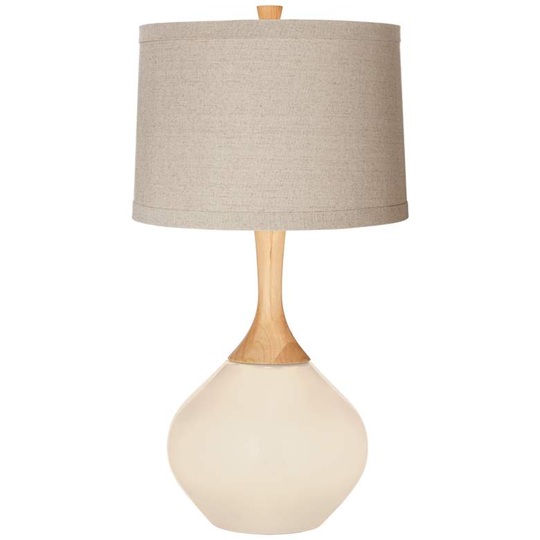 Image 1 Color Plus Wexler 31" Natural Linen Shade Steamed Milk White Lamp