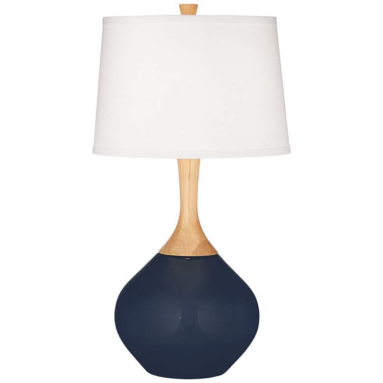 Image 2 Color Plus Wexler 31" Naval Blue Glass Modern Table Lamp