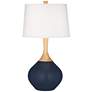 Color Plus Wexler 31" Naval Blue Glass Modern Table Lamp