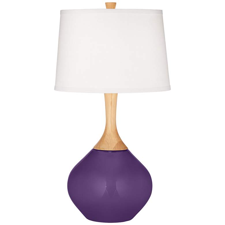 Image 2 Color Plus Wexler 31 inch White Shade Acai Purple Table Lamp