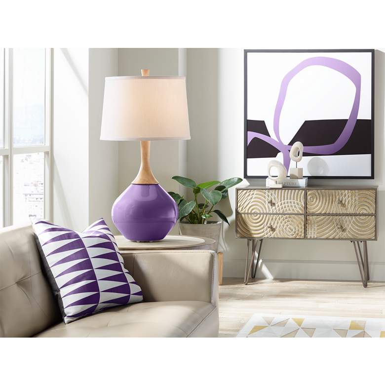 Image 3 Color Plus Wexler 31 inch White Shade Acai Purple Table Lamp more views