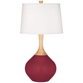 Image2 of Color Plus Wexler 31" White Shade Antique Red Table Lamp