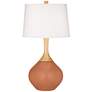 Color Plus Wexler 31" White Shade Baked Clay Brown Modern Table Lamp