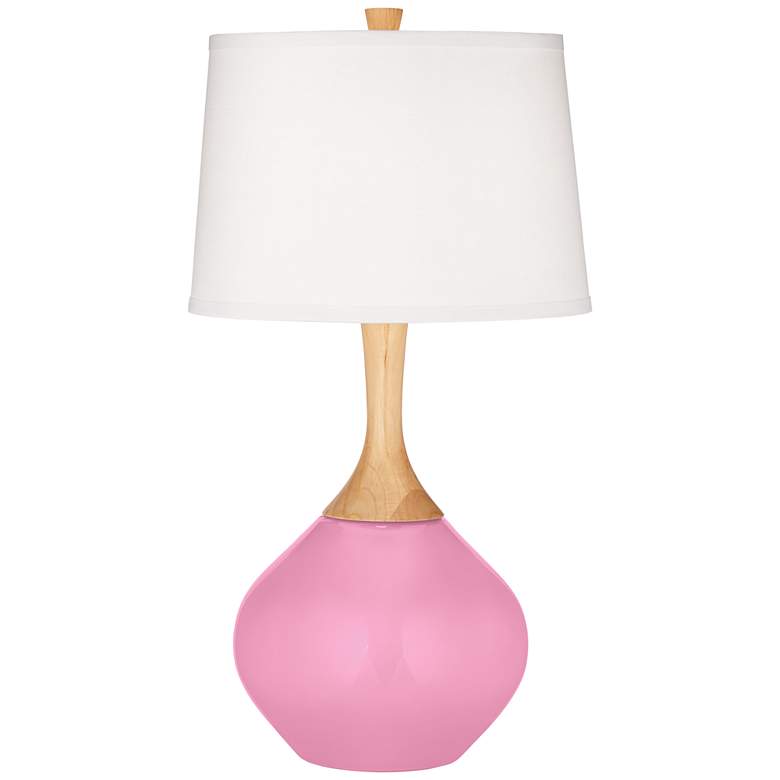 Image 2 Color Plus Wexler 31 inch White Shade Candy Pink Table Lamp