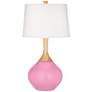 Color Plus Wexler 31" White Shade Candy Pink Table Lamp