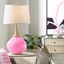 Color Plus Wexler 31" White Shade Candy Pink Table Lamp