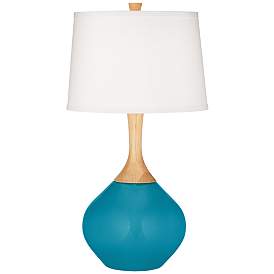 Image2 of Color Plus Wexler 31" White Shade Caribbean Sea Blue Table Lamp