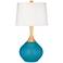 Color Plus Wexler 31" White Shade Caribbean Sea Blue Table Lamp