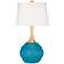 Color Plus Wexler 31" White Shade Caribbean Sea Blue Table Lamp