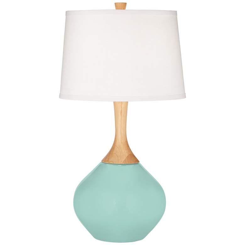 Image 2 Color Plus Wexler 31 inch White Shade Cay Blue Table Lamp