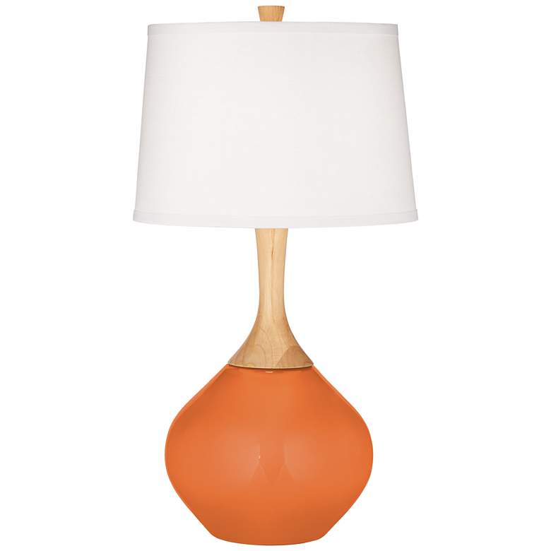 Image 2 Color Plus Wexler 31 inch White Shade Celosia Orange Modern Table Lamp
