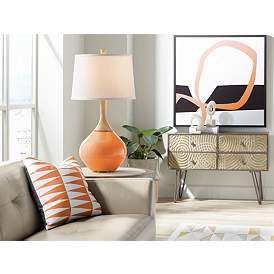 Image3 of Color Plus Wexler 31" White Shade Celosia Orange Modern Table Lamp more views