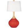 Color Plus Wexler 31" White Shade Cherry Tomato Red Table Lamp
