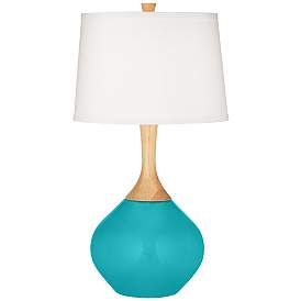 Image2 of Color Plus Wexler 31" White Shade Coastal Surfer Blue Table Lamp