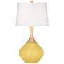 Color Plus Wexler 31" White Shade Daffodil Yellow Table Lamp in scene