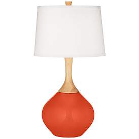 Image2 of Color Plus Wexler 31" White Shade Daredevil Red Table Lamp