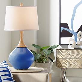 Image1 of Color Plus Wexler 31" White Shade Dazzling Blue Table Lamp