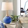 Color Plus Wexler 31" White Shade Dazzling Blue Table Lamp