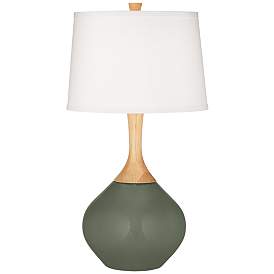 Image2 of Color Plus Wexler 31" White Shade Deep Lichen Green Table Lamp