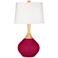 Color Plus Wexler 31" White Shade French Burgundy Red Table Lamp