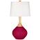 Color Plus Wexler 31" White Shade French Burgundy Red Table Lamp