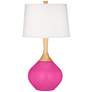 Color Plus Wexler 31" White Shade Fuchsia Pink Table Lamp