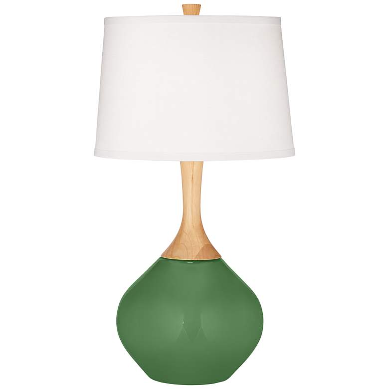 Image 2 Color Plus Wexler 31 inch White Shade Garden Grove Green Modern Table Lamp