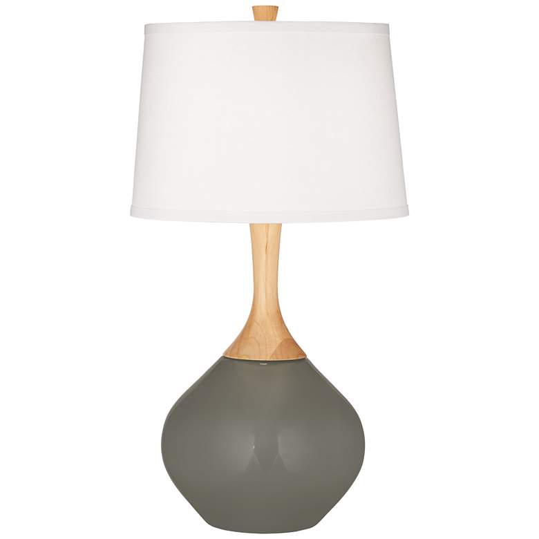 Image 2 Color Plus Wexler 31" White Shade Gauntlet Gray Modern Table Lamp