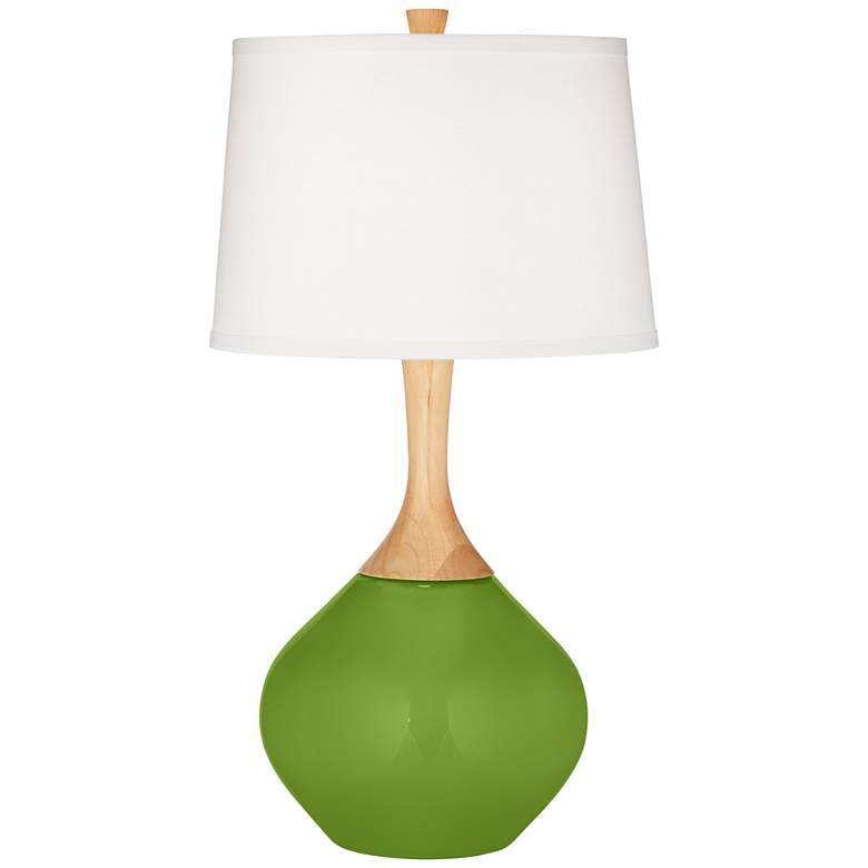 Image 2 Color Plus Wexler 31 inch White Shade Gecko Green Modern Table Lamp