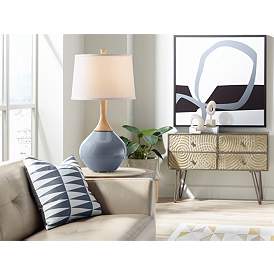 Image3 of Color Plus Wexler 31" White Shade Granite Peak Gray Modern Table Lamp more views