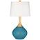 Color Plus Wexler 31" White Shade Great Falls Blue Modern Table Lamp