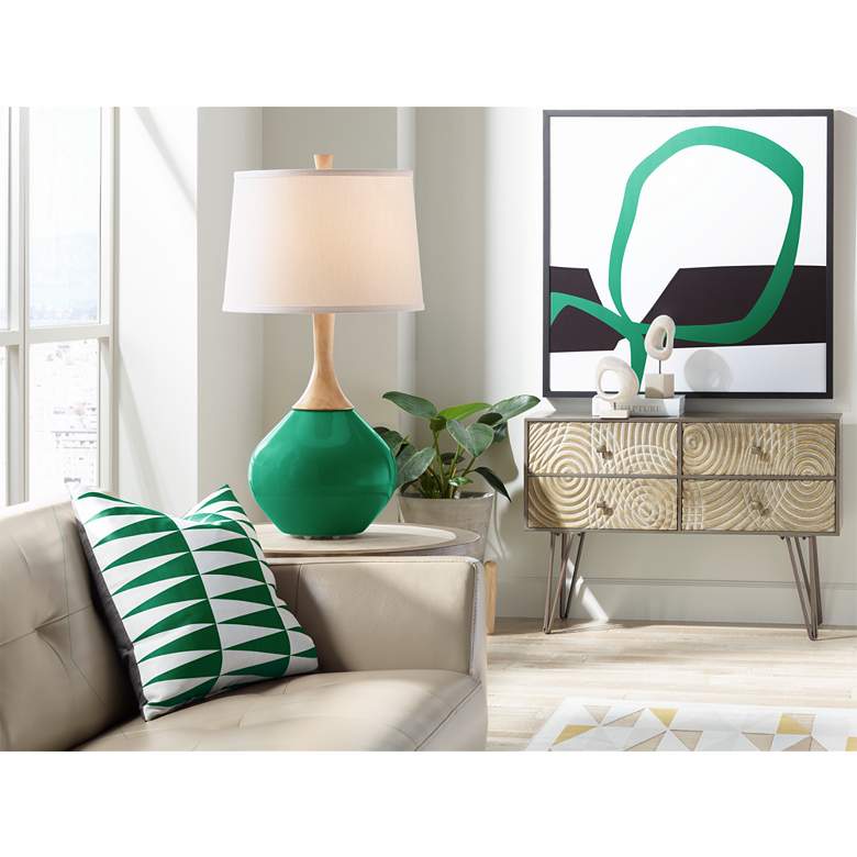 Image 3 Color Plus Wexler 31 inch White Shade Greens Color Modern Table Lamp more views