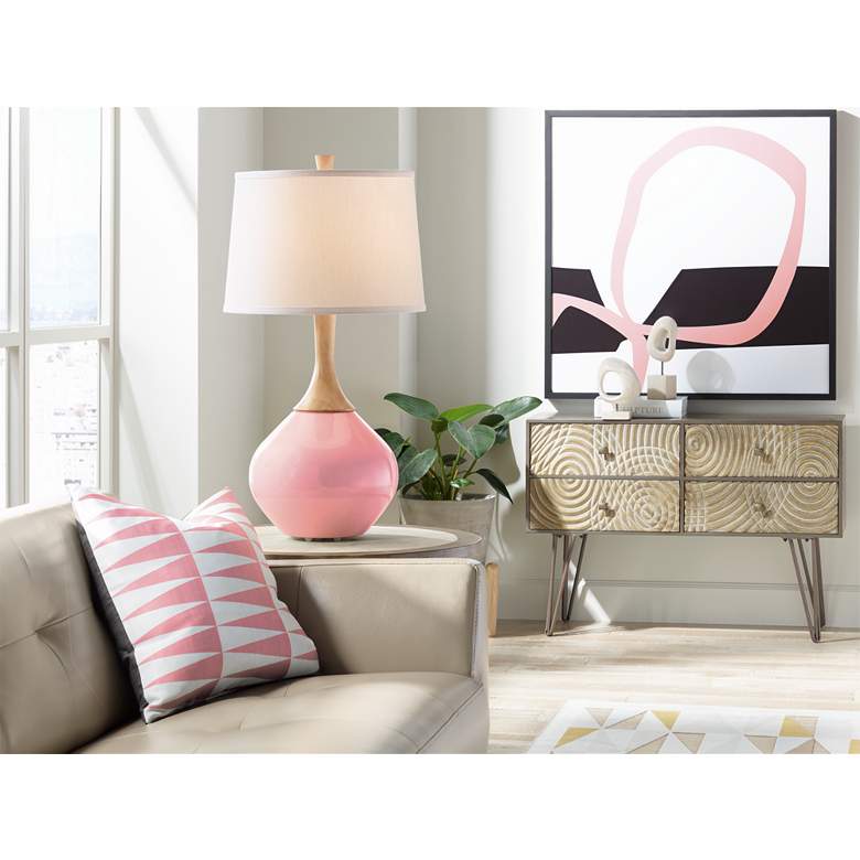 Image 3 Color Plus Wexler 31 inch White Shade Haute Pink Table Lamp more views