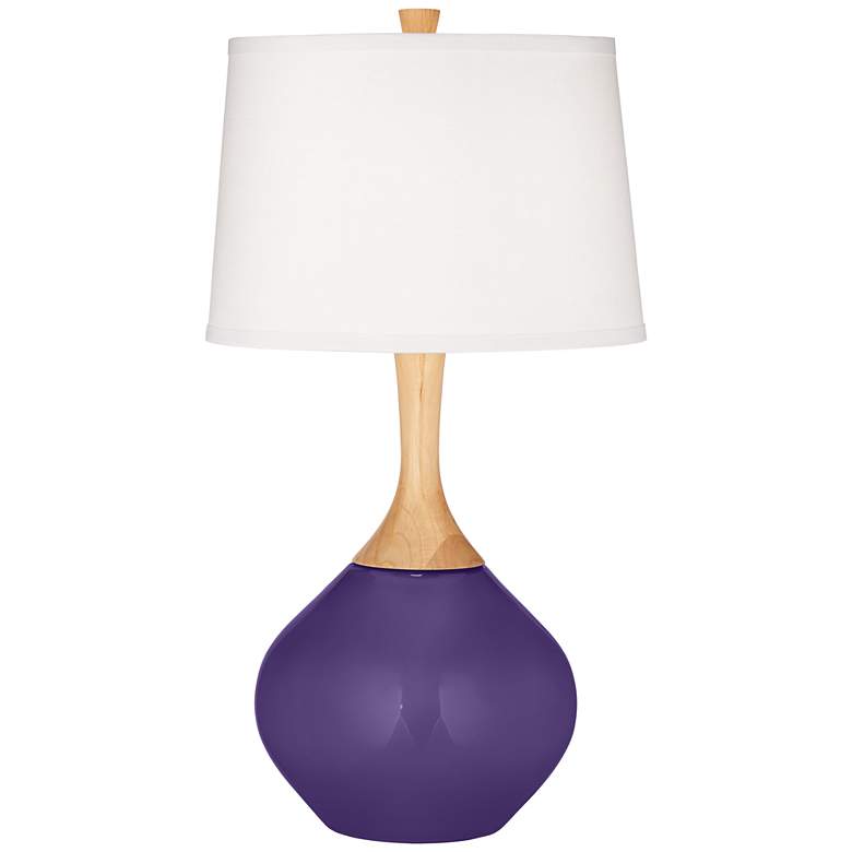 Image 2 Color Plus Wexler 31 inch White Shade Izmir Purple Table Lamp