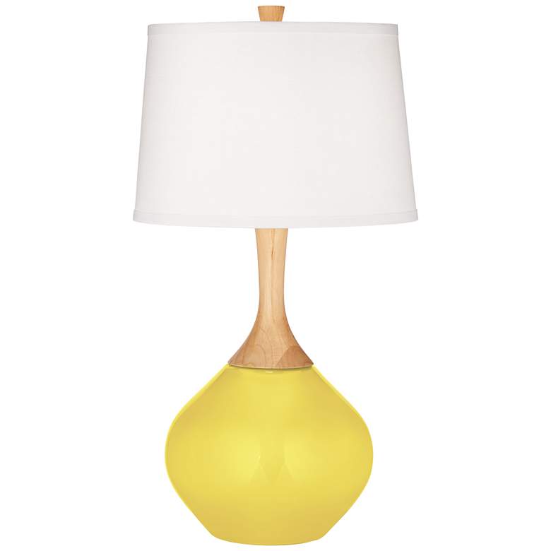 Image 2 Color Plus Wexler 31 inch White Shade Lemon Twist Yellow Table Lamp