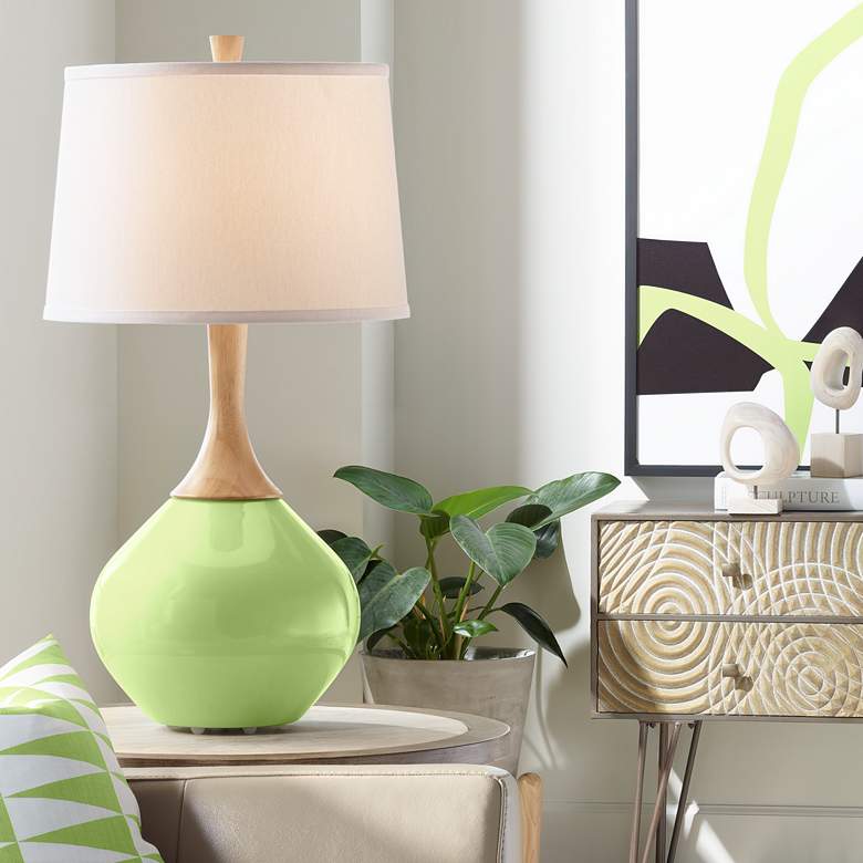 Image 1 Color Plus Wexler 31" White Shade Lime Rickey Green Table Lamp
